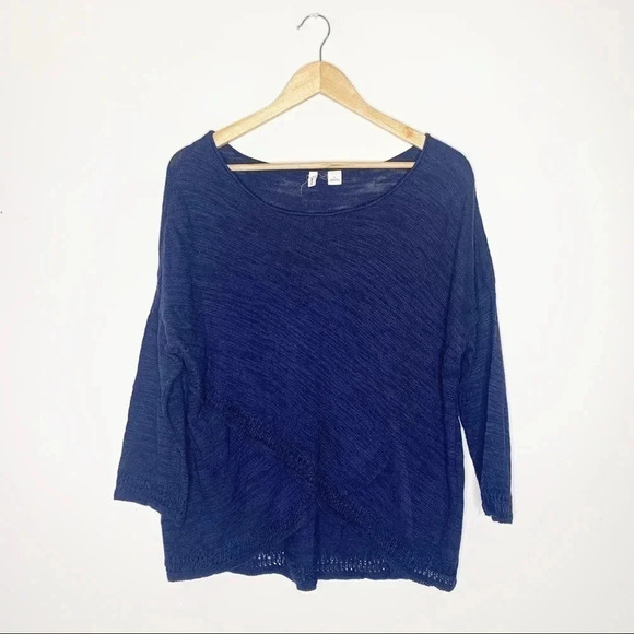 Moth Navy Crossover Sweater Size Medium - Picture 2 of 7